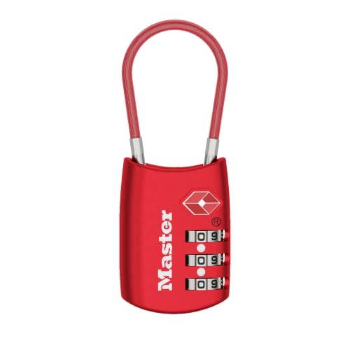 Image of Master Lock 4688D Set Your Own Combination TSA Approved Luggage Lock, 1 Pack, Red