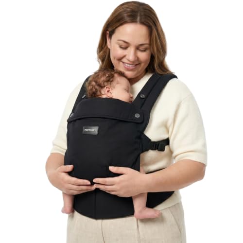 Image of Momcozy Baby Carrier - Ergonomic, Cozy and Lightweight Carrier for 7-45lbs, Effortless to Put On, Ideal for Hands-Free Parenting, Enhanced Lumbar Support, Purehug, Extended Fit (45 inch-69 inch Waist), Black