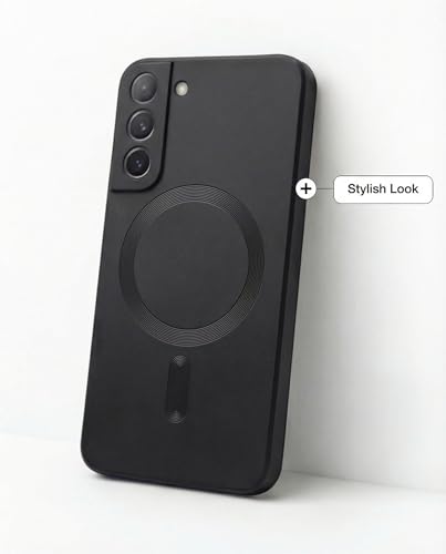 Image of amazon basics Premium Mag-Safe Case for Samsung Galaxy S21FE 5G | Shockproof & Anti-Scratch Cover | Soft Silicone with Wireless Charging | Camera Lens Guard - Black