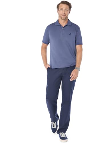 Image of Nautica Men's Classic Fit Short Sleeve Dual Tipped Collar Polo Shirt