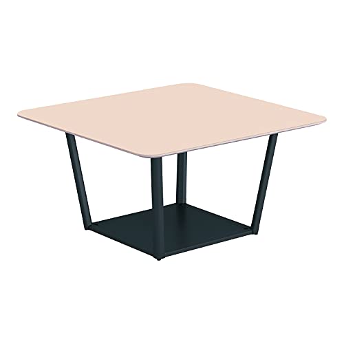 【メーカー配送・設置・組立】コクヨ ミーティングテーブル リージョン 正方形 ボックス脚 ミドルローテーブル 幅120×奥行120×高さ62.4cm リノリウム天板 パウダー 脚ブラック LT-RG1212MLE6AF85