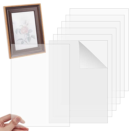 Image of OLYCRAFT 6 Sheets 8.2x11.6 Inch Acrylic Sheets 0.6mm Picture Frame Replacement Transparent Acrylic Photo Frame Sheet Glass Clear Protective Sheets for Photo Frame Projects Display