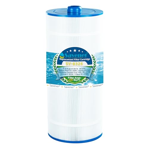 Savener® C-8326 Hot Tub Spa Filter Cartridge, Replaces Sundance 6540-488, Double End 120, Unicel C-8326, Filbur FC-2780, PSD125-2000, Magnum SU125, AK-70013, 22507, XLS-831D, 125 Sq. Ft, 1 Pack