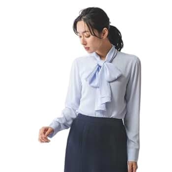 【ももこ】ナラカミーチェ♦️TVドラマ✨サテンストライプボウタイ セール】 【NARACAMICIE】サテンストライプボウタイ長袖ブラウス