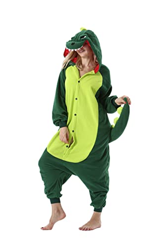 DarkCom Disfraz de Animal Unisex para Adulto Sirve como Pijama o Cosplay Sleepsuit de una Pieza Verde,S para Altura(141CM-160CM) Cover