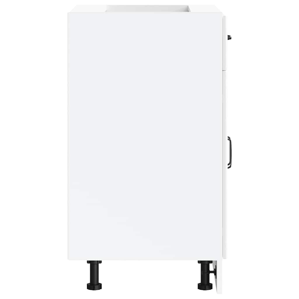 vidaXL Armoire de Cuisine Kalmar Blanc Brillant Bois ingénierie