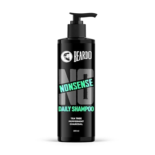 Beardo No Nonsense Daily Shampoo for Men 200ml | For Healthy, Clean Scalp | Anti-inflammatory Peppermint, Tea Tree Fights Dandruff | Activated Charcoal Detoxifies Scalp | Paraben Free | Daily Use Shampoo for Stronger, Cleaner Hair