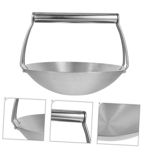 Wok de acero inoxidable con mango ergonómico miniatura 7
