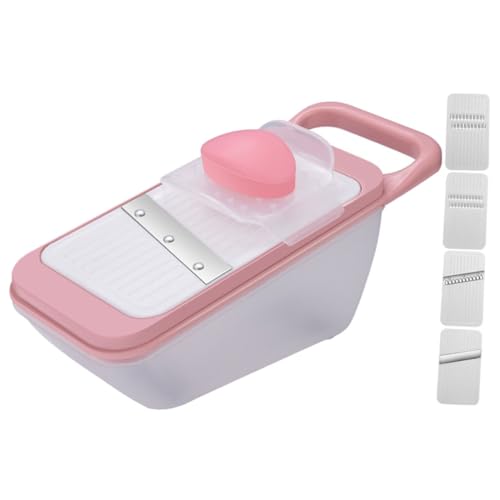 Rallador y cortador de verduras Unomor compacto color rosa