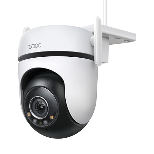 Tapo C510W 2K Outdoor Pan/Tilt Security Camera, 360°Visual Coverage, IP65 WiFi Camera, Motion Tracking, Full-Colour Night Vision, Cloud and Local Storage, Works With Alexa and Google, No Monthly Fee