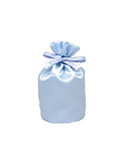 おもいでのあかし 【骨壺 覆い袋】 サテン袋 可愛い 分骨にも最適 着せ替え ブルー 2.5寸