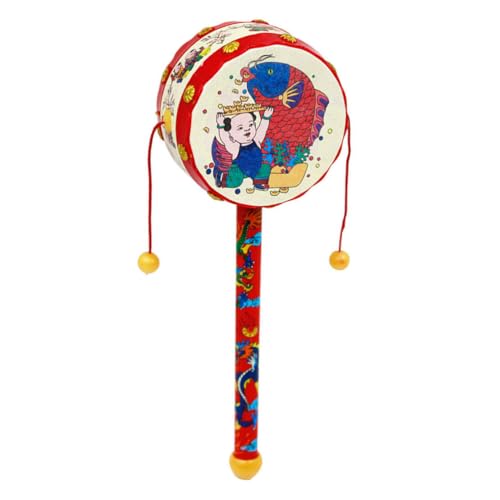 Image of Kisangel Monkey Drum Chinese Rattle Drum Traditional Wooden Baby Handheld Rattle for Baby Soothing Toy