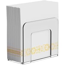 Yieach 5x5 Upright Clear Napkin Holder for Party,Bar,Small Vertical Standing Lucite Napkin Holder for 5x5 & 8x8 Floral Paper Napkins,Modern Plastic Cocktail Napkins Holder for Dining Room Decor,1 Pack