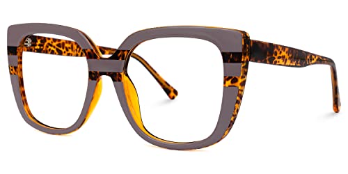 Zeelool Stylish Oversized Square Blue Light Blocking Glasses Computer Gaming Eyewear For Women Brenda Zop02126-01 Mauve #TOP4