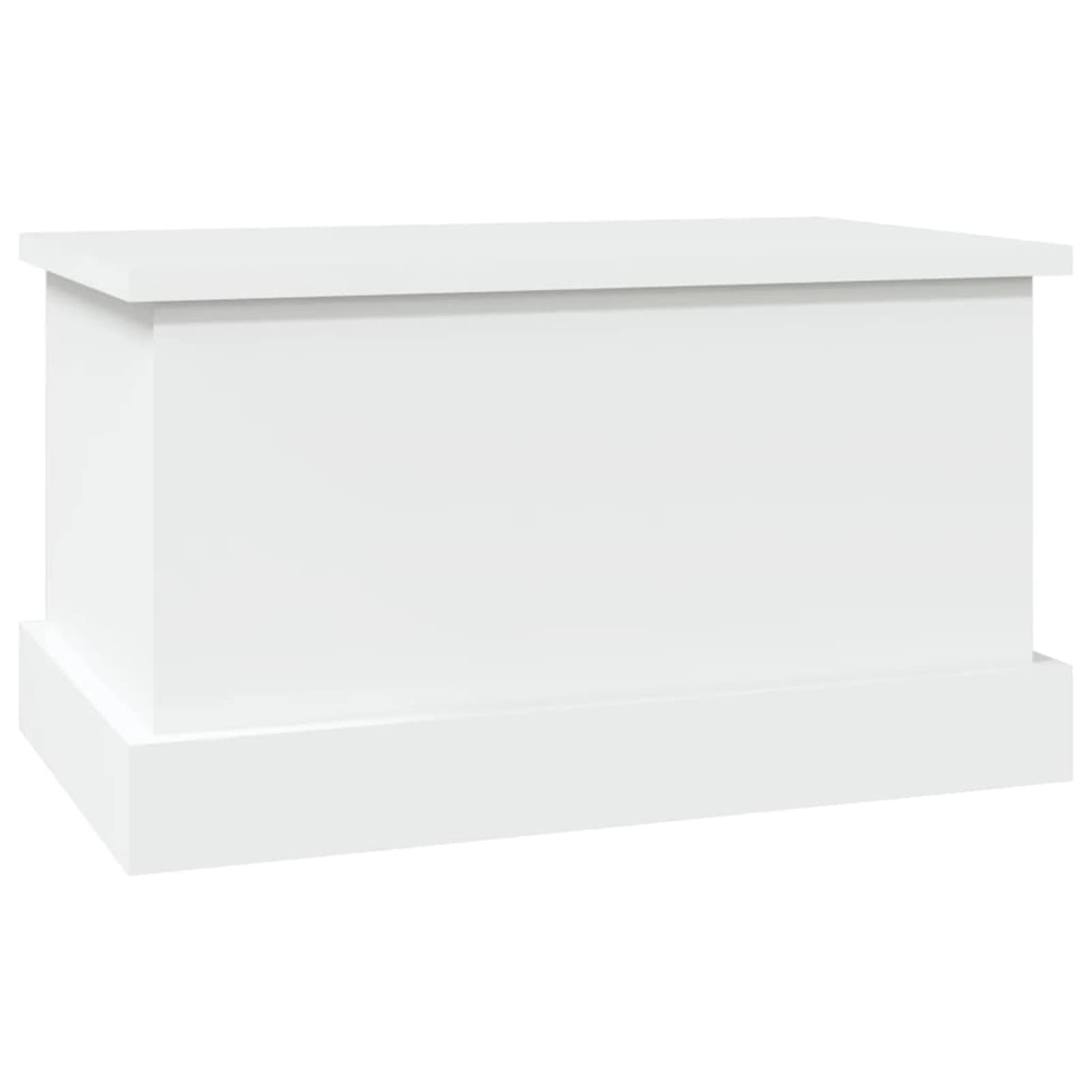 Contenitore Portaoggetti Bianco 50x30x28 cm Legno Multistrato,Baule da Giardino Impermeabile, Cassapanca Contenitore da Esterno