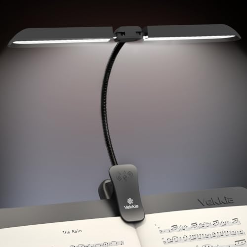Vekkia 96 Led Rechargeable Music Stand Light - Folding Clip On Piano Lamp Portable Professional with 5 Brightness3 Color Temperature for Grand Piano and Book Reading