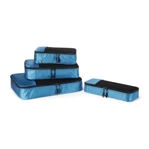 Amazon Basics Kleine Packtaschen, 4 Stück, Himmelblau