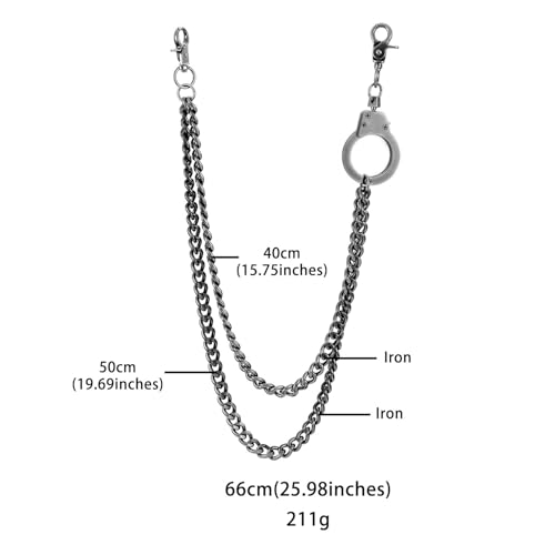 Image of Hip Hop Wallet Chain Waist Pants Chain Accessory for Streetwear Rave Urban Punk Jeans Keychains for Men Women