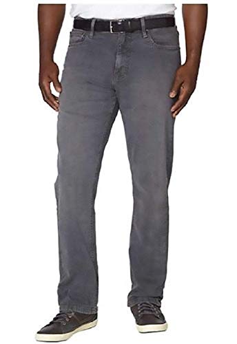 Mens Relaxed Fit Straight Leg Jeans (Grey, 42W x 32L)