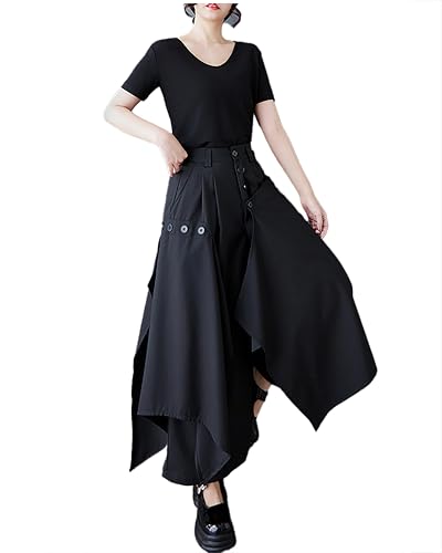 ellazhu Women's Pants High Waisted Cargo Plus Size Work Casual Outfits Button Flow Hem GZ4532