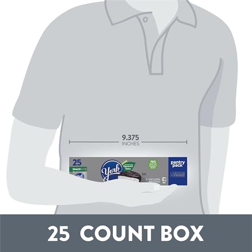 YORK Dark Chocolate Snack Size Peppermint Patties, Candy Pantry Pack, 15 oz (25 Pieces)