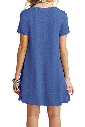 Image of TOPONSKY Women's Casual Plain Simple Loose Flowy Short-Sleeve T-Shirt Dress