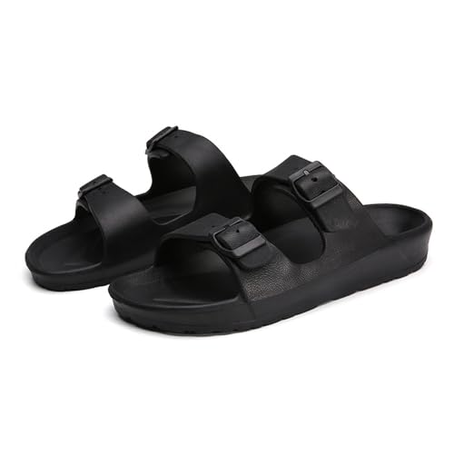 Zanthicia Chanclas de playa de verano, ligeras y resistentes al desgaste, antideslizantes, zapatillas verano para mujer, sandalias con plataforma, zapatillas para mujer, Negro, Talla 44