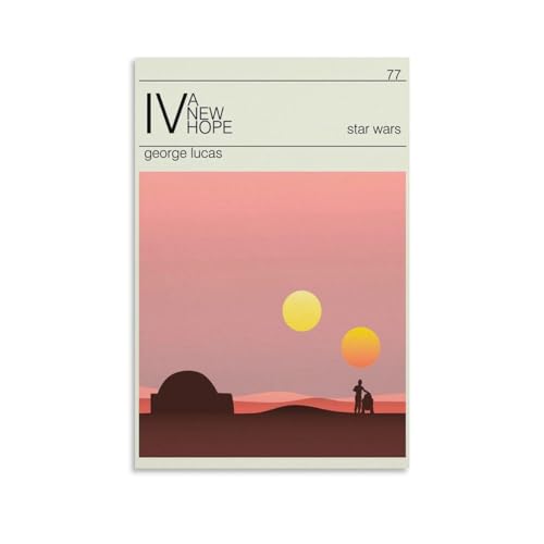 現代の新しい希望ポスタースターウォーズ三部作ミニマリストヴィンテージ映画ポスター オフィス ベッドルーム ダイニングルーム装飾 キャンバス ウォールアート ポスター 印刷 アートパネル24x36inch(60x90cm)