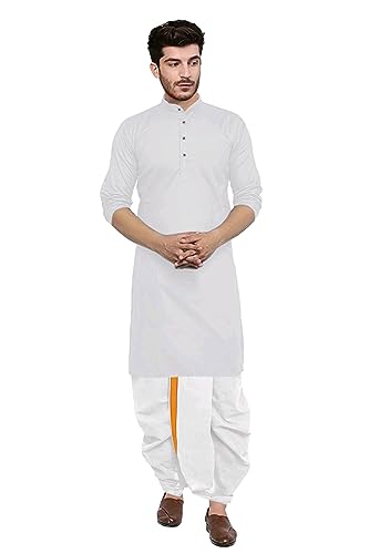 Image of Trustous Kurta Dhoti set for Mens (mahraj dhoti with kurta plain and classis look)