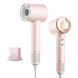Bizcasa Secador de Pelo,Motor Sin Escobillas de 110.000 RPM Secador Pelo Profesional,4 Temperaturas,2 Velocidades,Control de Temperatura,Con Magnético Boquilla,57dB de Ruido Bajo Viajes,Casa (Rosa)
