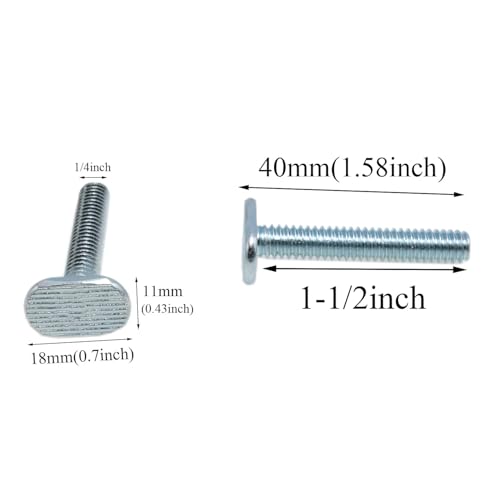 Image of yukata T Track Bolts 1 /4 inch-20 t Track Bolts t Slot Bolts General Purpose T-Track 1-1 /2 inch Long T-Slot Bolts Woodworking fixtures and fixtures T-Track Fittings 12PCS
