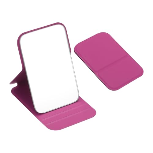 Miroir de poche uxcell 4.33 x 2.76 po étui cuir voyage