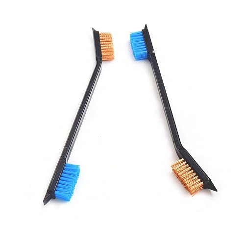 Image of 15 Pcs Double-Ended Gun Cleaning Brushes Brass Phosphorous Copper Steel Nylon Plastic Bristle (Phosphorous Copper & Blue Nylon Brushes)