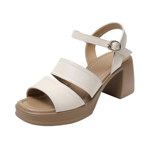 Womens Sandals Women's sandals with thick heels and waterproof platform, fashionable and versatile, high-heeled sandals for outdoor wear
