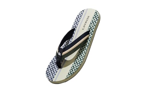 Image of Neeman's Modern Striped Fusion Flip Flops for Men | Orthopedic & Cushioned Slippers | Soft, Lightweight, Flexible Indoor Outdoor Chappal