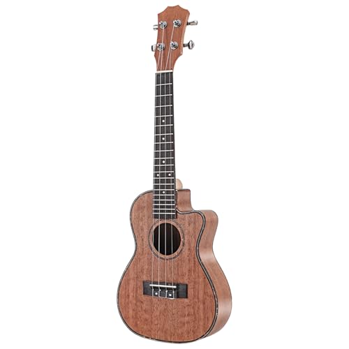 Mahogany 4-String Electric Acoustic Hawaiian Guitar With Built-In Pickup System For Professional Sound