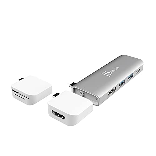 Dock USB-C Dual-Display J5Create ULTRADRIVE Kit Aluminio Modular 8-en-1 MacBook Pro