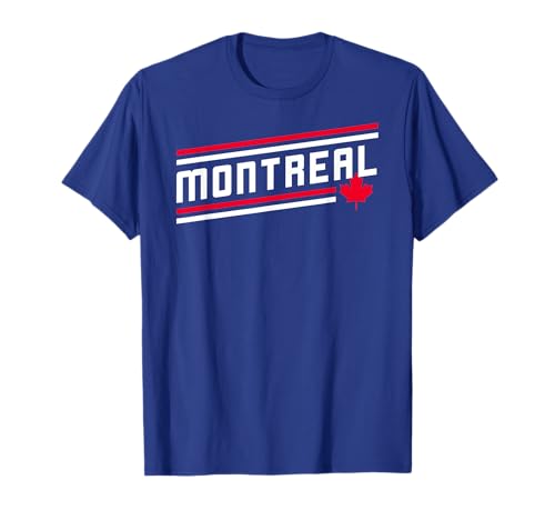 Retro Montreal City Stripes Red Canada T-Shirt