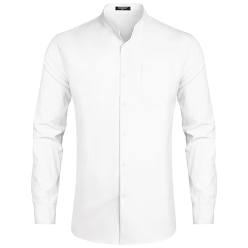 PURETINN Hemd Herren Slim Fit Modern Business Hemd Bügelfrei Freizeithemden Langarm Herren Basic