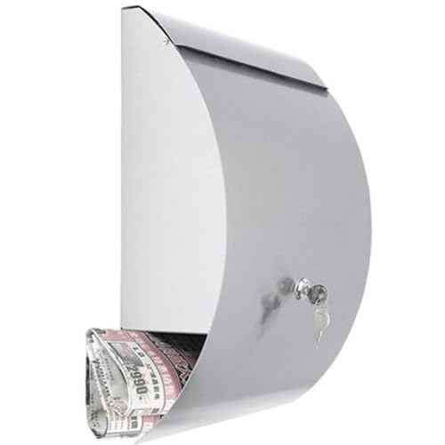 Buri Acero Inoxidable Buzón 31x42cm Buzón Montaje en Pared Rollo Periódicos Compartimento para Periódico