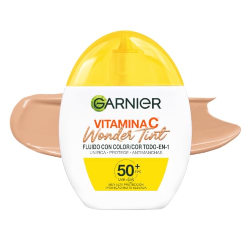 Garnier Vitamina C Wonder Tint Fluido Todo en 1 BB Cream, Tono Medio 40ml | Acción Anti -Manchas, Unificador, Textura Ultraligera, Acabado No Graso, Niacinamida, Glicerina, Vitamina C