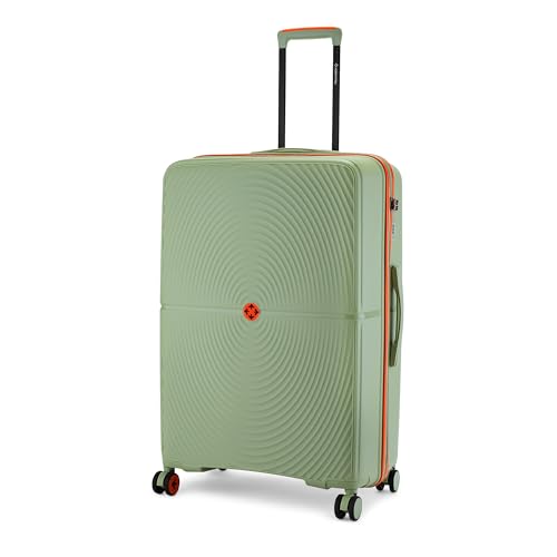 Image of Nasher Miles Bali Hard-Sided Polypropylene Check-in Luggage 28 inch | 75cm | 8 Wheels Large Trolley Bag for Travel | Suitcase (Olive Green)