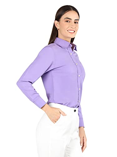 Image of CHKOKKO Women Solid Polycotton Regular Formal Shirt