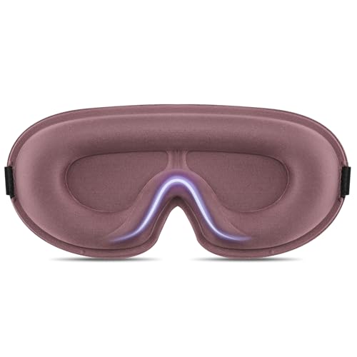 Image of Tobfit Blackout Sleep Mask for Women Men Zero Eye Pressure Eye Mask, Lycra Fabric 3D Ergonomic Design Eye Movement and Eyelash Friendly, Ultra Comfortable Blindfold for Sleeping Pink