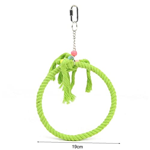Froiny Huisdier Papegaai Vogels Kooi Speelgoed Katoen Touw Cirkel Ring Stand Kauwbijt Hangende Swing Klimmen Speelgoed… - Afbeelding 5