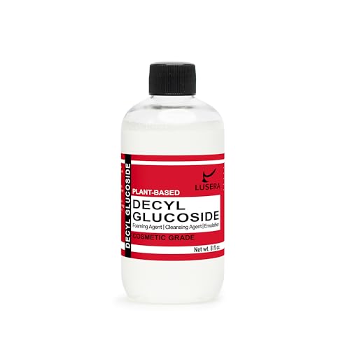 Lusera Decyl Glucoside Surfactant 8 fl oz Cosmetic Grade Plant-Based Nonionic Surfactant Mild Sulfate-Free Foam Booster for Shampoo Body Wash Sensitive Skin Cleanser