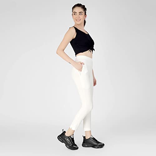 Image of ON&ON Women's Cotton Stretchable Slim Fit Straight Pants Trouser for Casual Wear and Office Wear