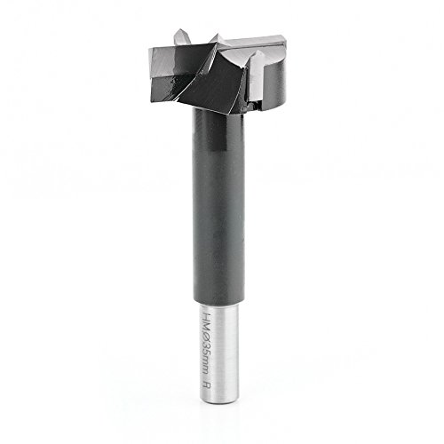 Amana Tool - 203357 Carbide Tipped Hinge Boring Bit R/H 35mm Dia x 90mm Long x 10mm Shank