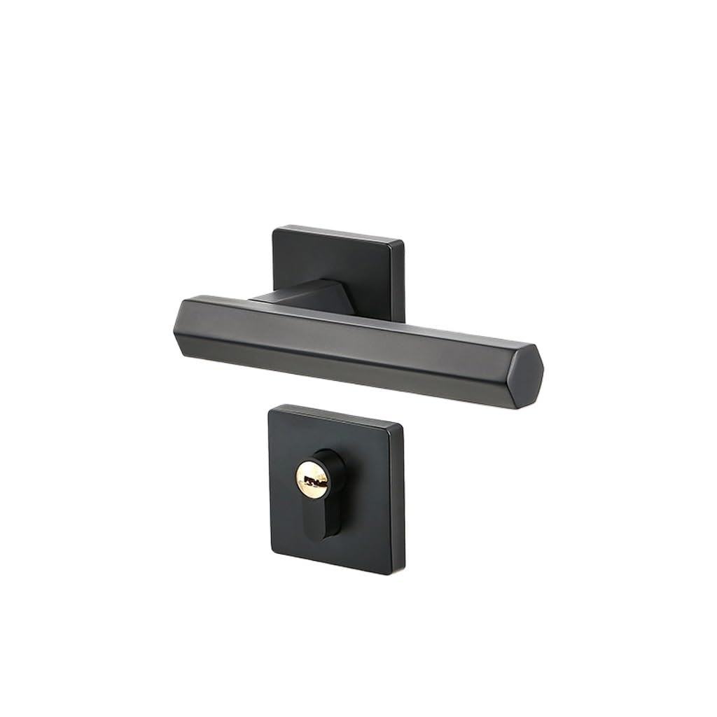 MOBYGKFY Indoor Silent Magnetic Locks Bedroom Door Anti-Theft Split Wooden Handle