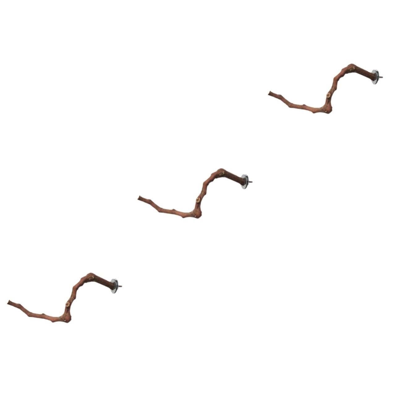 Angoily 3pezzi Per Uccelli Legno Per Addestramento e Gioco Giocattolo Per Pappagalli Struttura Semplice e Resistente Atmosfera Naturale Per La Gabbia Design Pratico Per Esercizio e